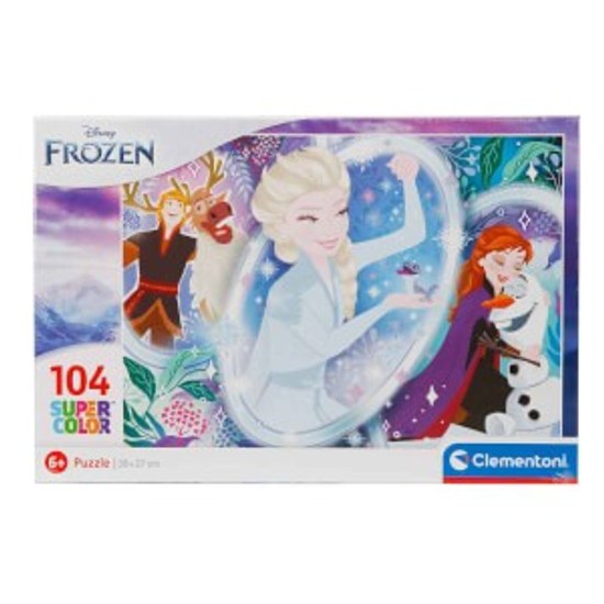 104 Parça Supercolor Puzzle: Disney Frozen ve Dostları